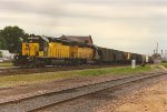 Grain train eases west